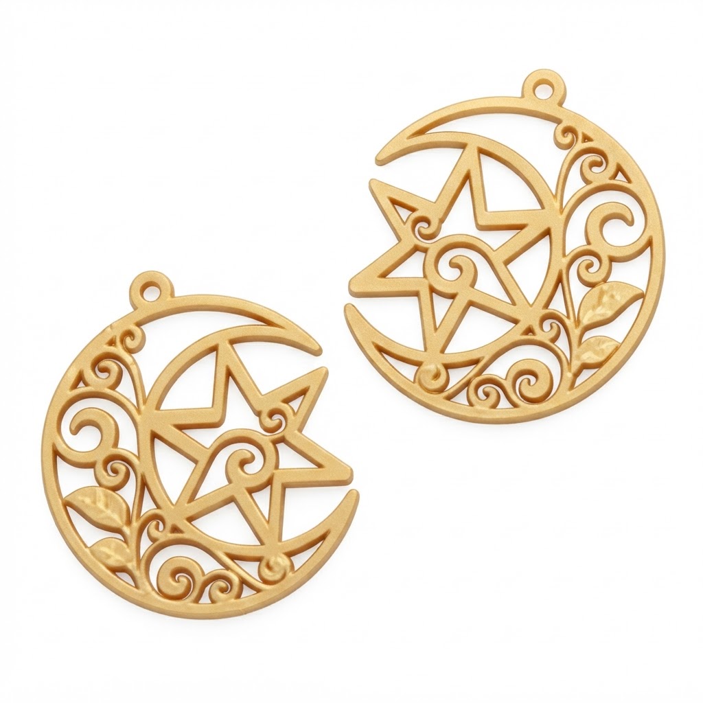 Crescent Moon Star Ornament free 3D printable STL