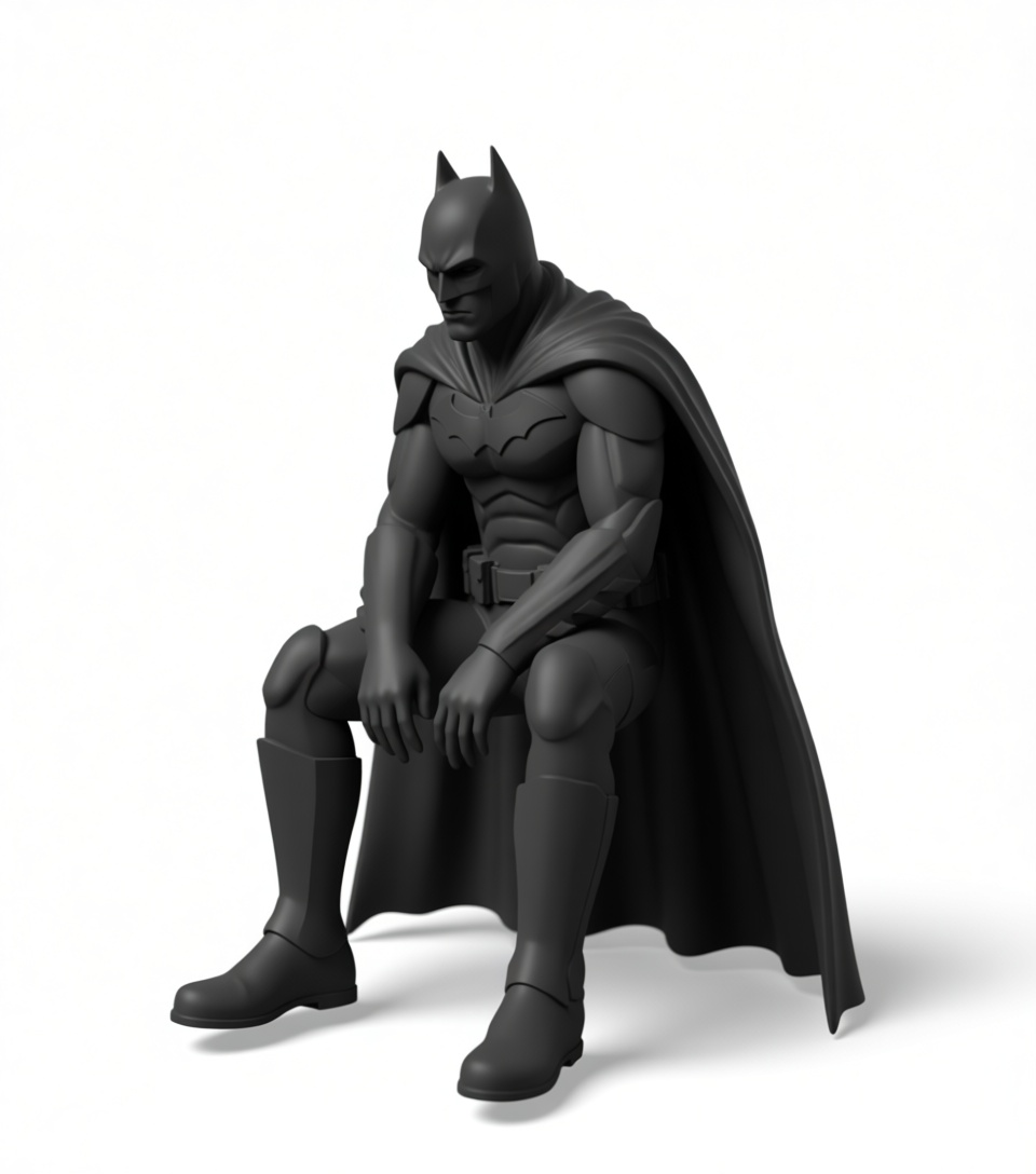 Batman Sitting Figurine free 3D printable STL