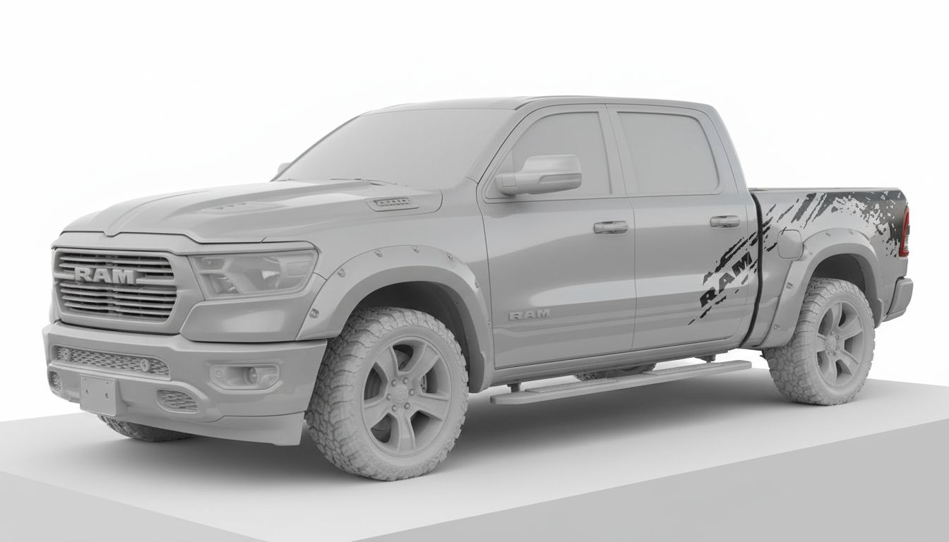 Ram 1500 Pickup Model free 3D printable STL