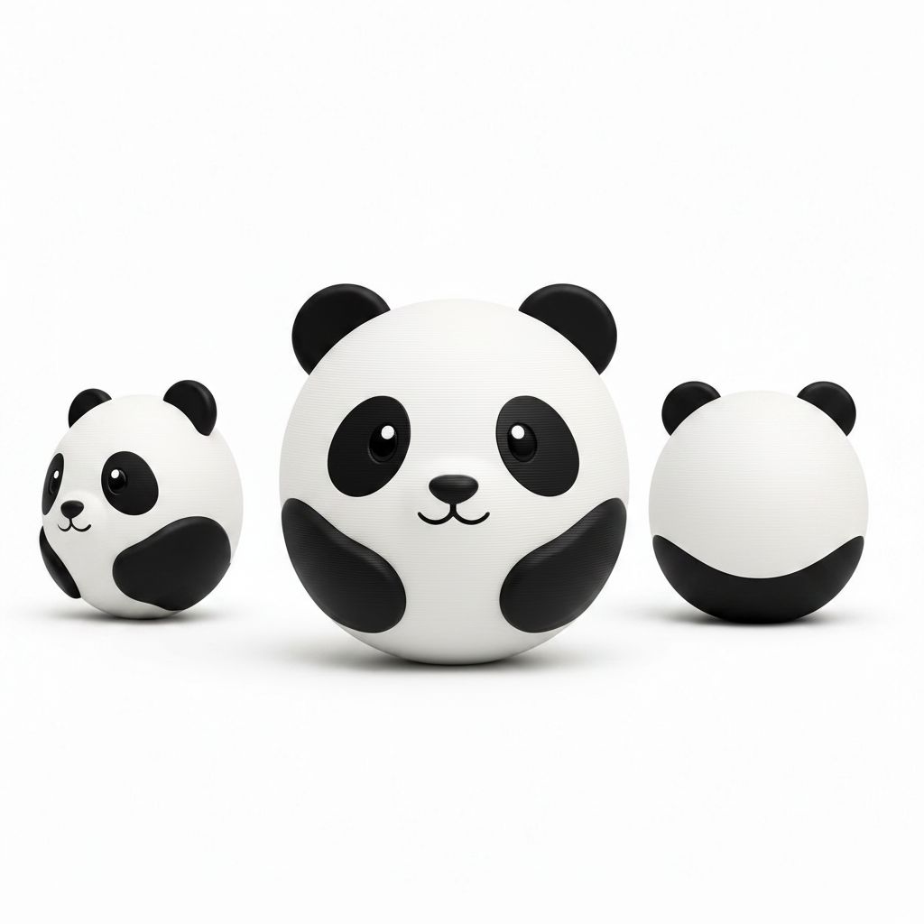 Panda Ball Figurine free 3D printable STL