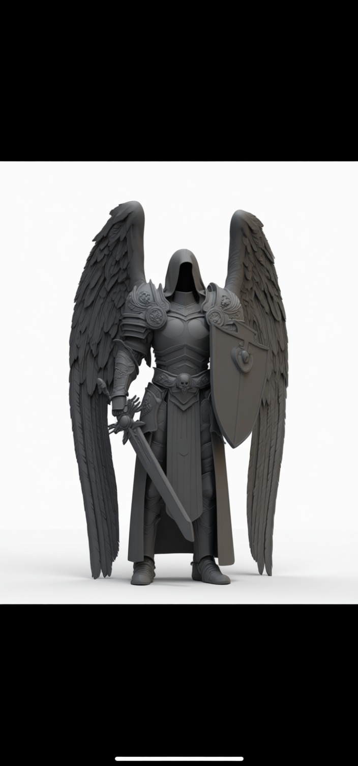 Armored Angel Warrior Figurine free 3D printable STL