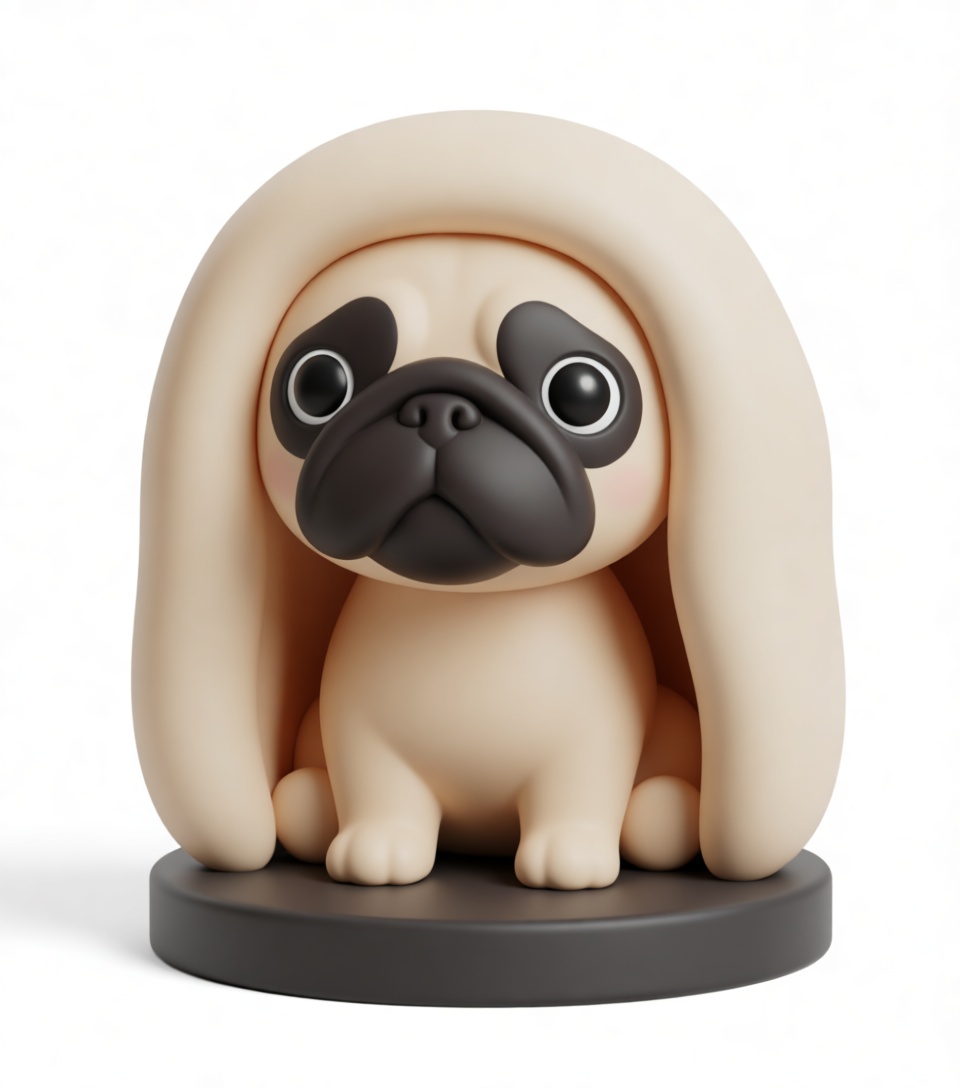 Pug Dog Figurine free 3D printable STL