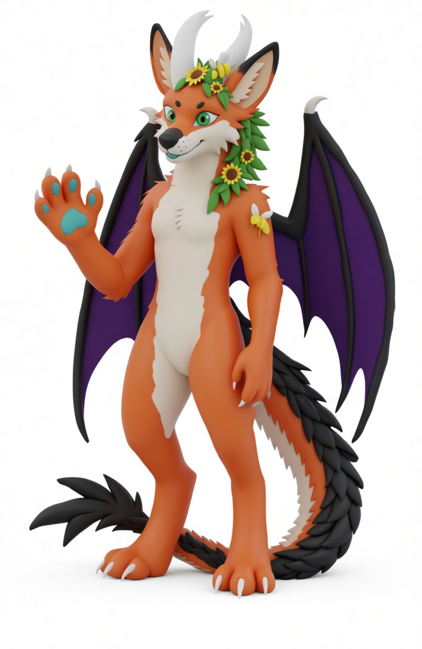 Anthropomorphic Fox Dragon Figurine free 3D printable STL