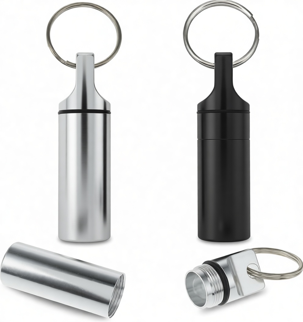 Metal Pill Container Keychain free 3D printable STL