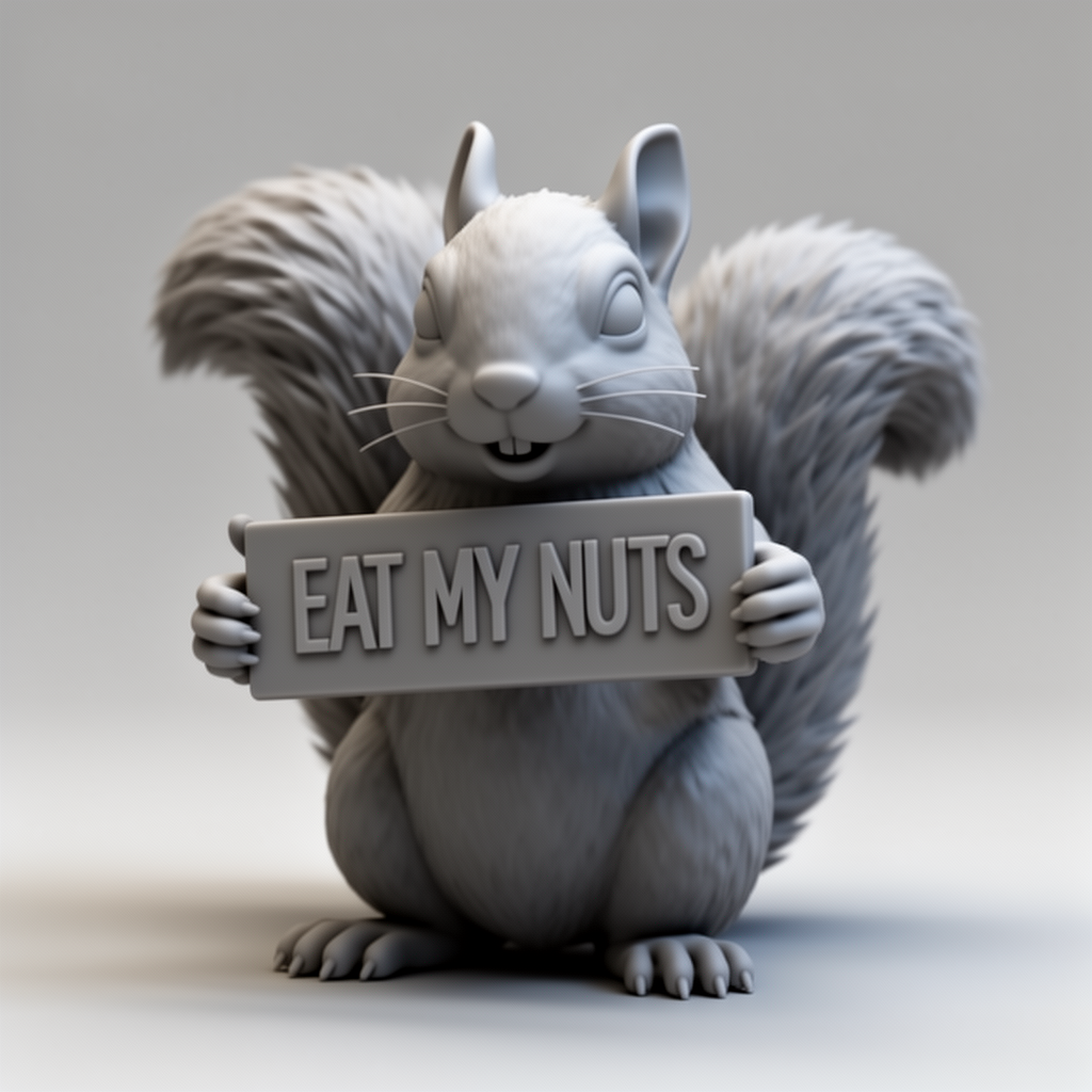 Squirrel Attitude Figurine free 3D printable STL