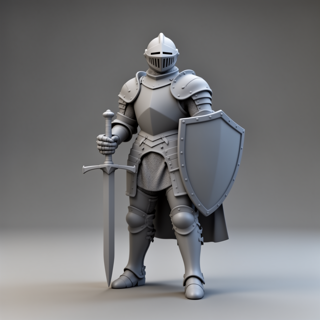 Armored Knight Figurine free 3D printable STL