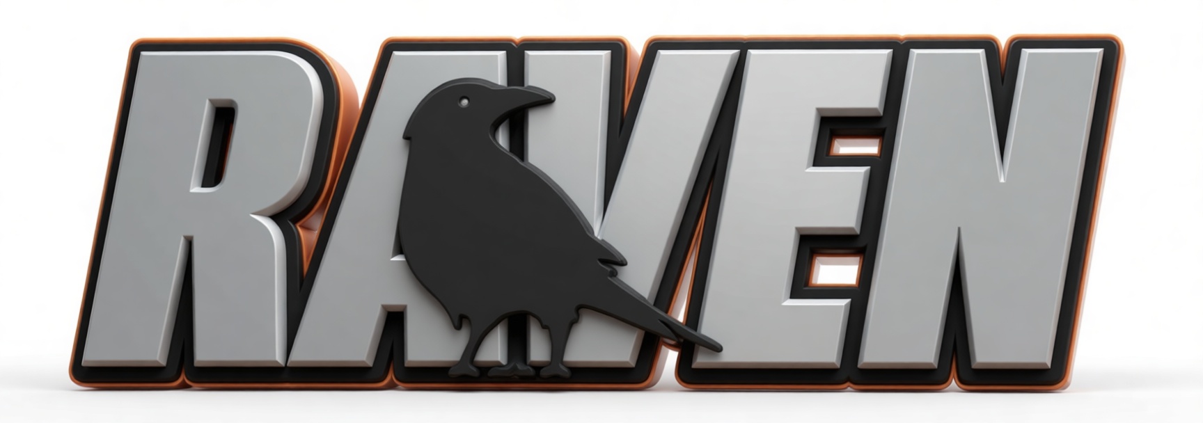 Raven Logo Sculpture free 3D printable STL