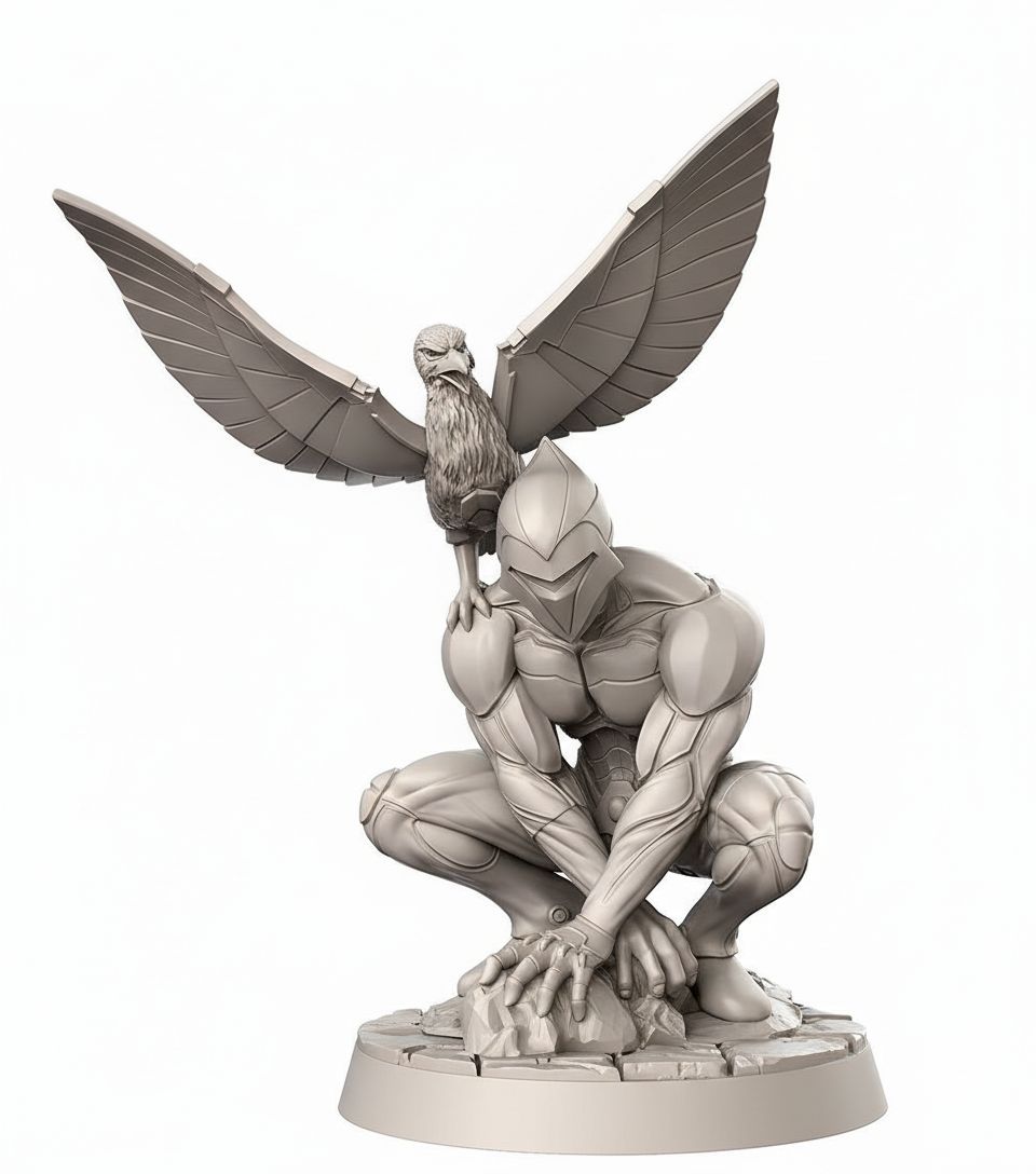 Falcon Knight Figurine free 3D printable STL