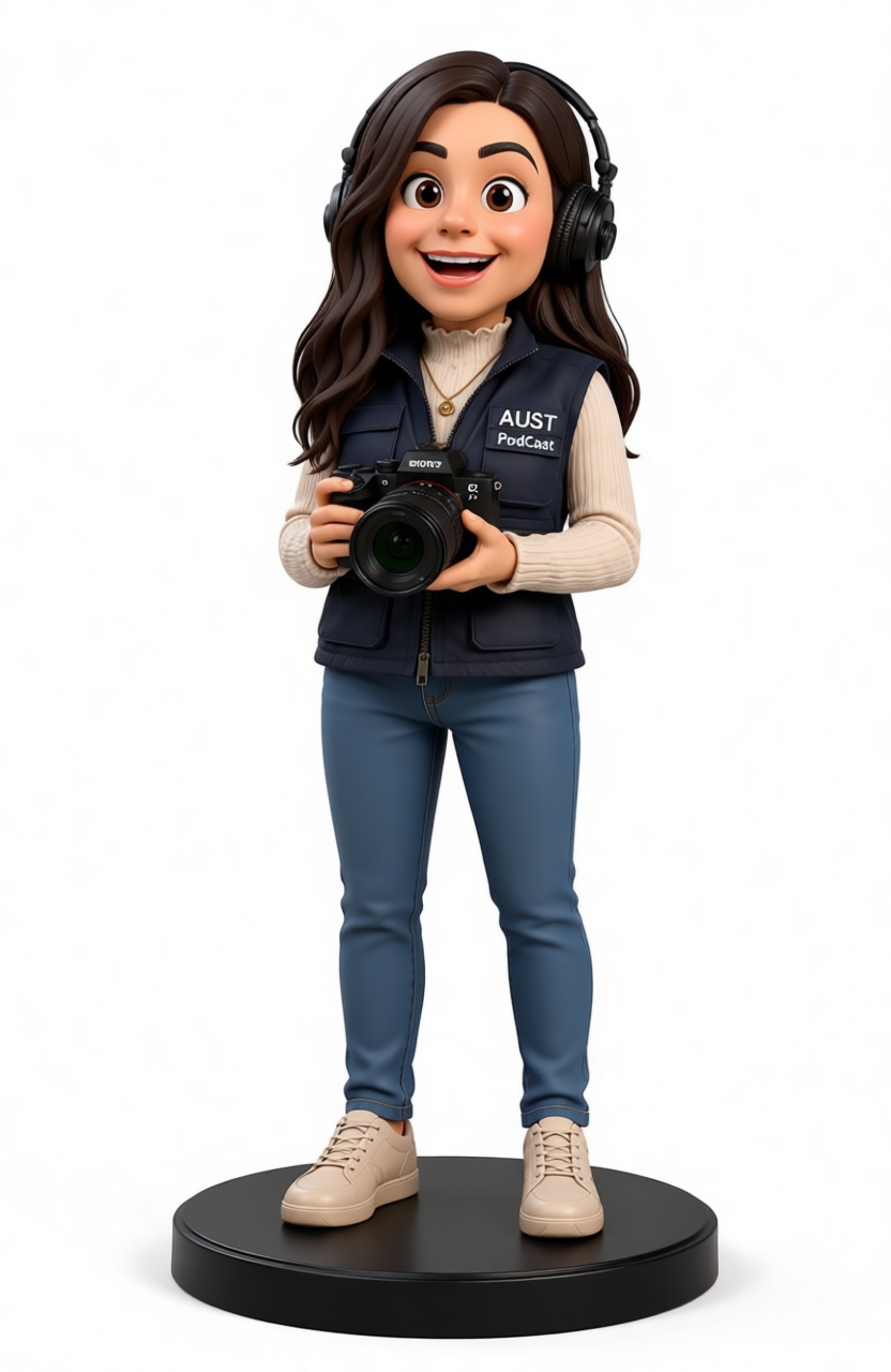 Female Podcaster Figurine free 3D printable STL