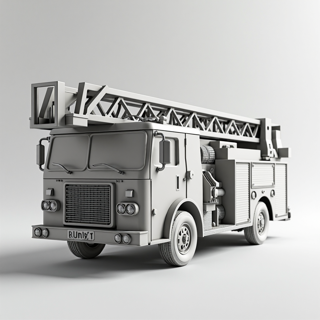 Firetruck Ladder Truck Model free 3D printable STL
