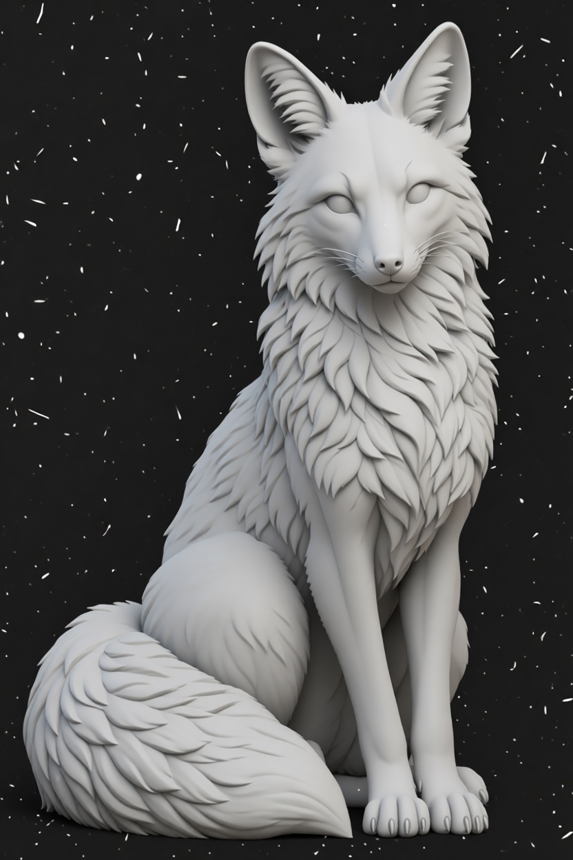 Arctic Fox Figurine free 3D printable STL
