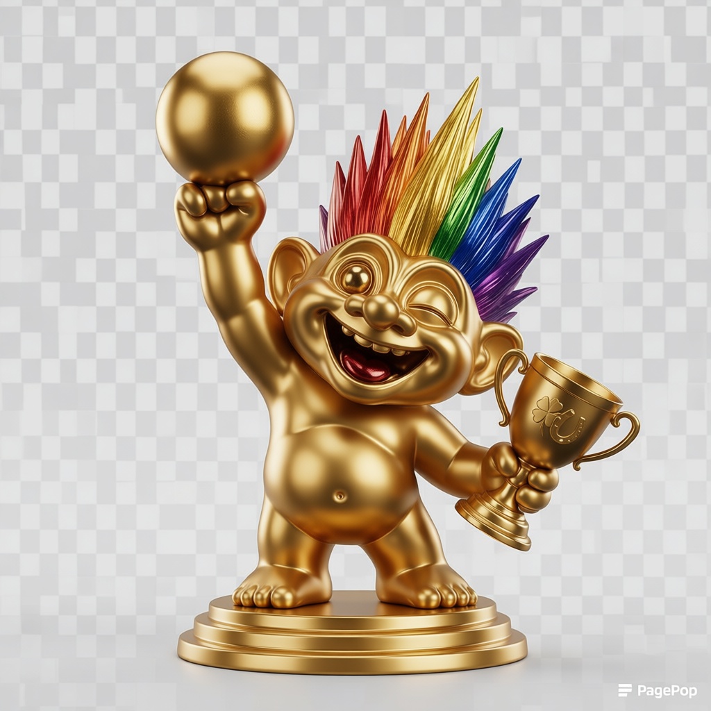 Rainbow Hair Troll Figurine free 3D printable STL