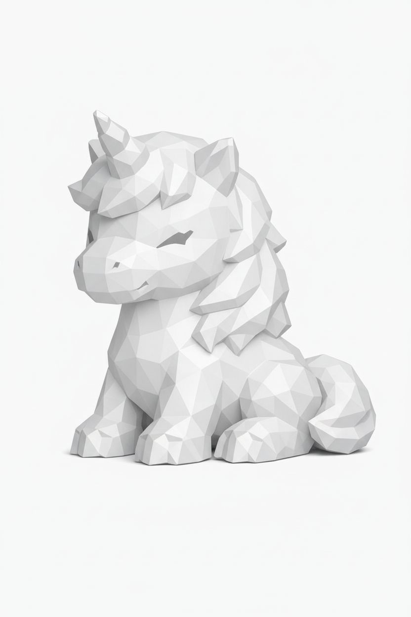 Low Poly Unicorn Figurine free 3D printable STL