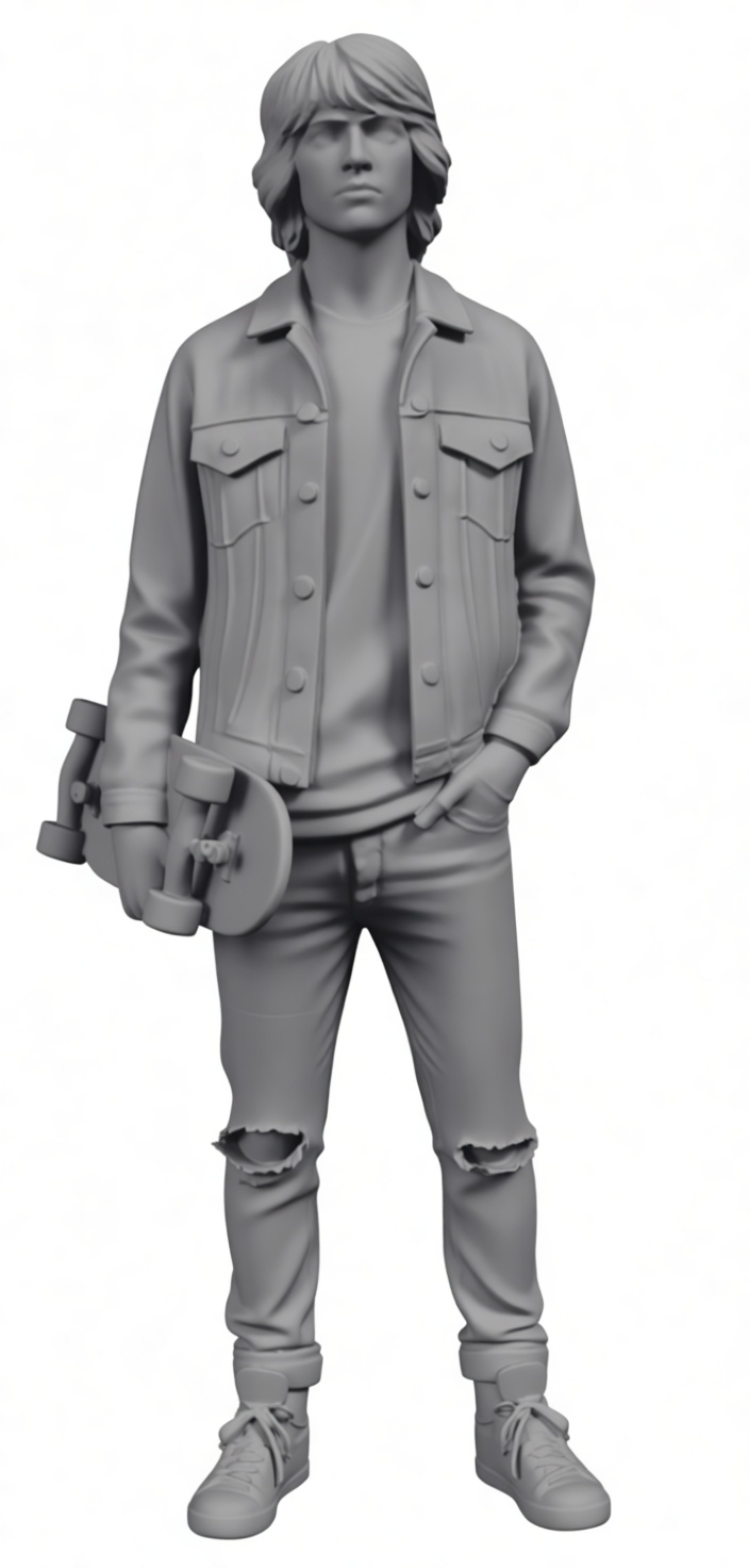 Skateboarder Teen Figurine free 3D printable STL