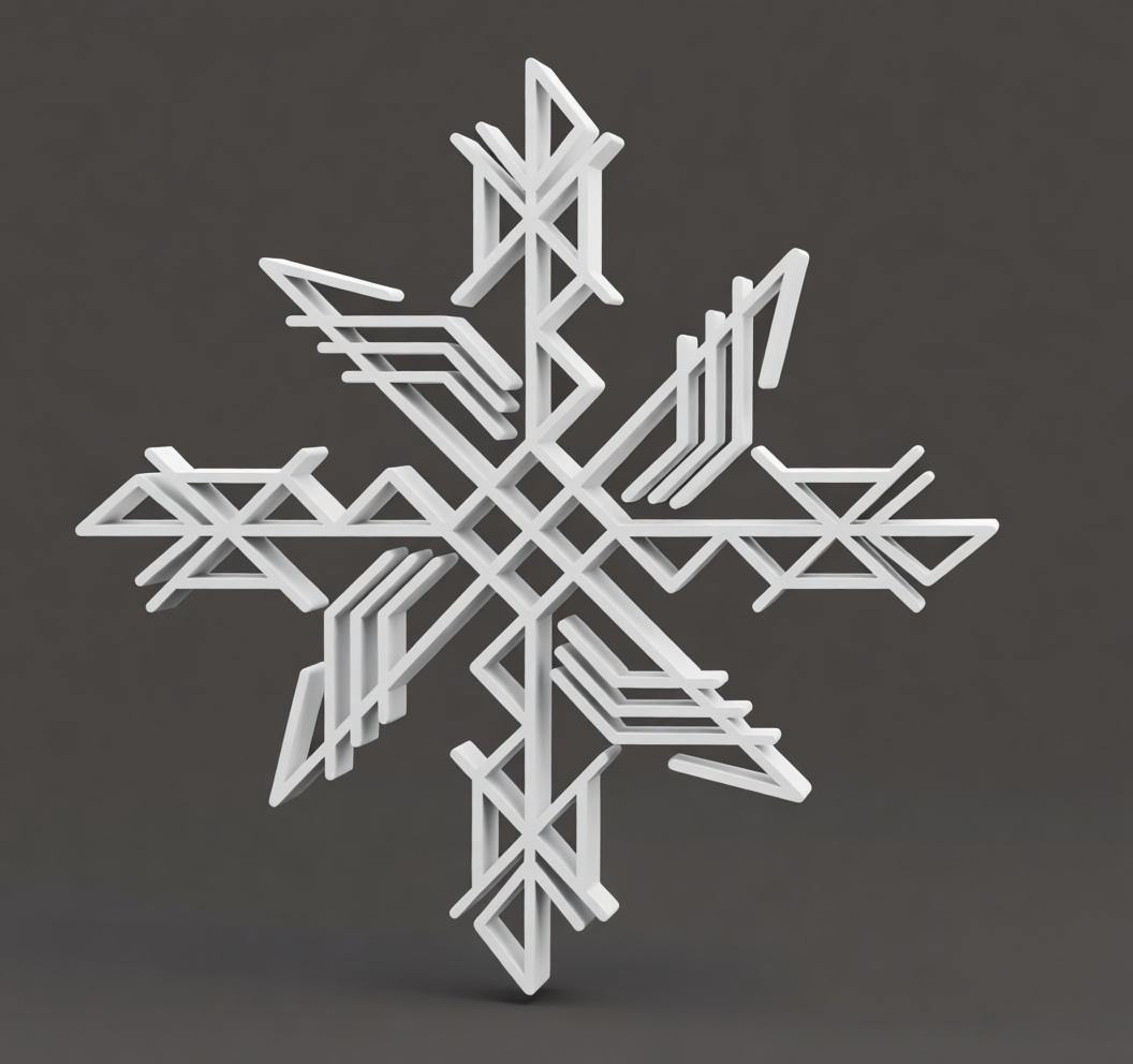 Geometric Snowflake Sculpture free 3D printable STL