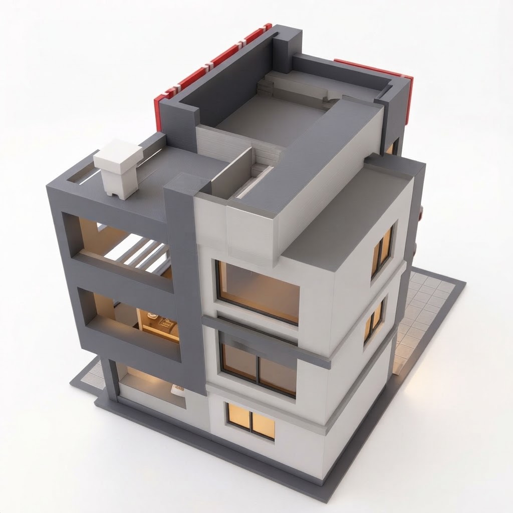 Modern House Model free 3D printable STL