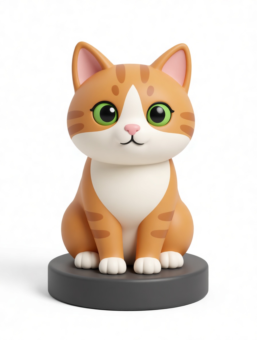 Ginger Tabby Cat Figurine free 3D printable STL