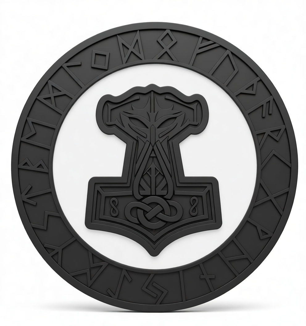 Mjolnir Norse Medallion free 3D printable STL