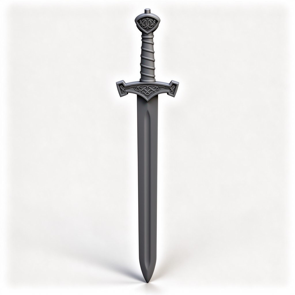 Medieval Sword Model free 3D printable STL