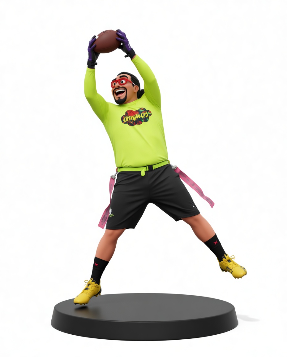 Flag Football Player Figurine free 3D printable STL