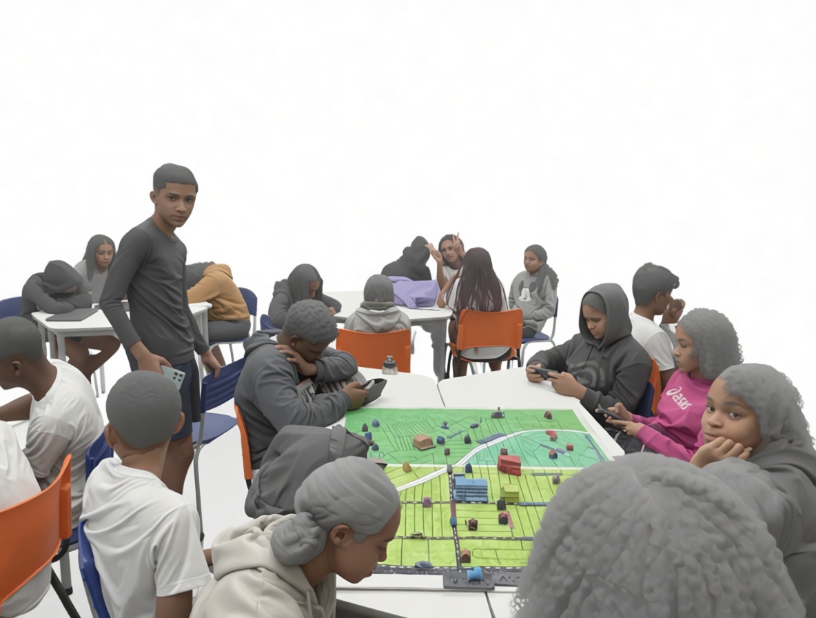 Classroom Crowd Scene Model free 3D printable STL