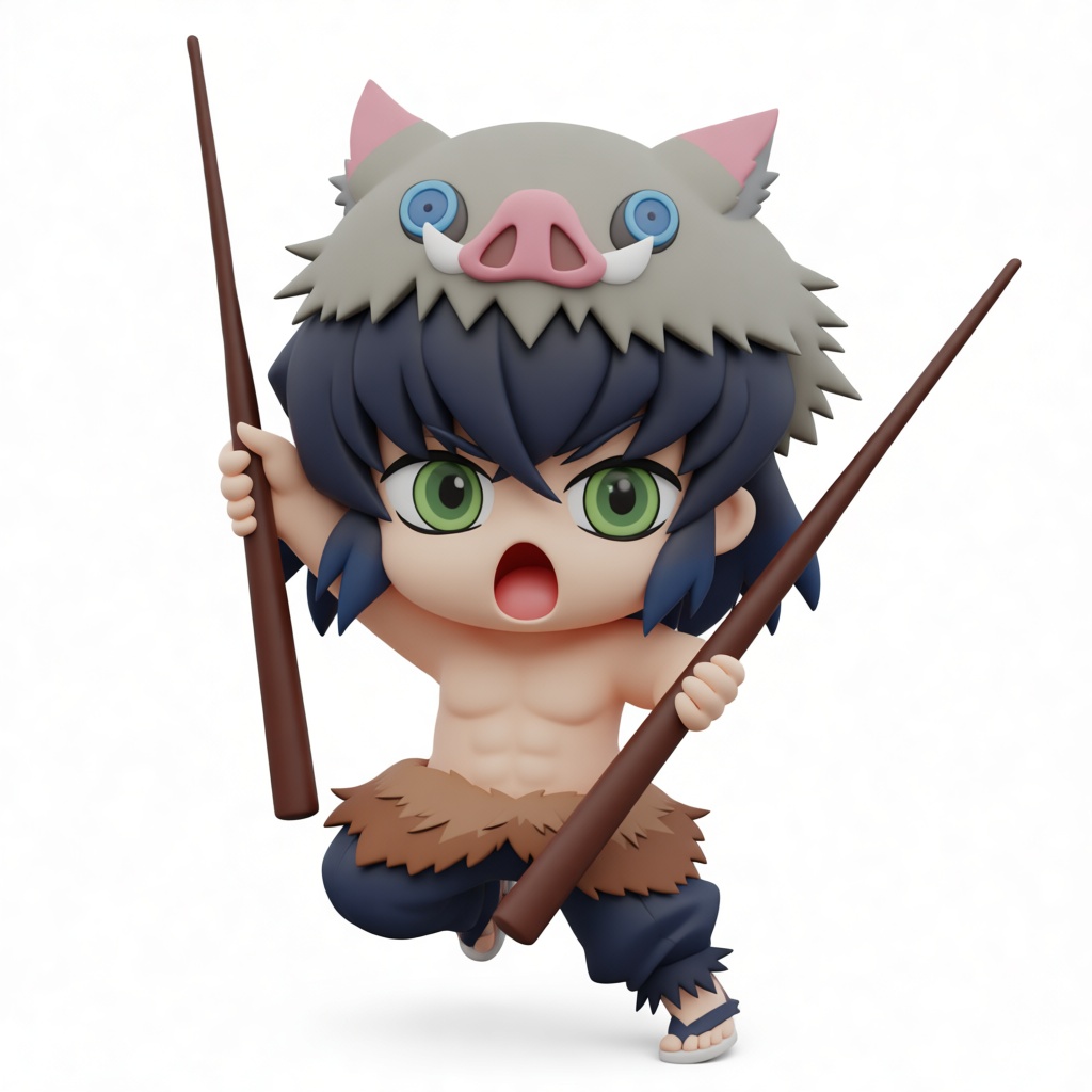 Inosuke Hashibira Figurine free 3D printable STL