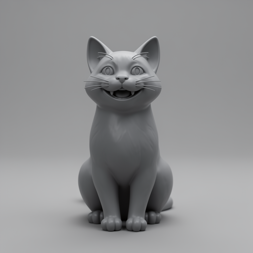 Smiling Cat Figurine free 3D printable STL