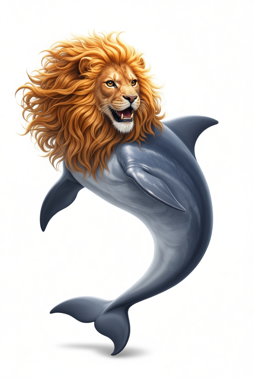 Lion-Headed Dolphin Figurine free 3D printable STL