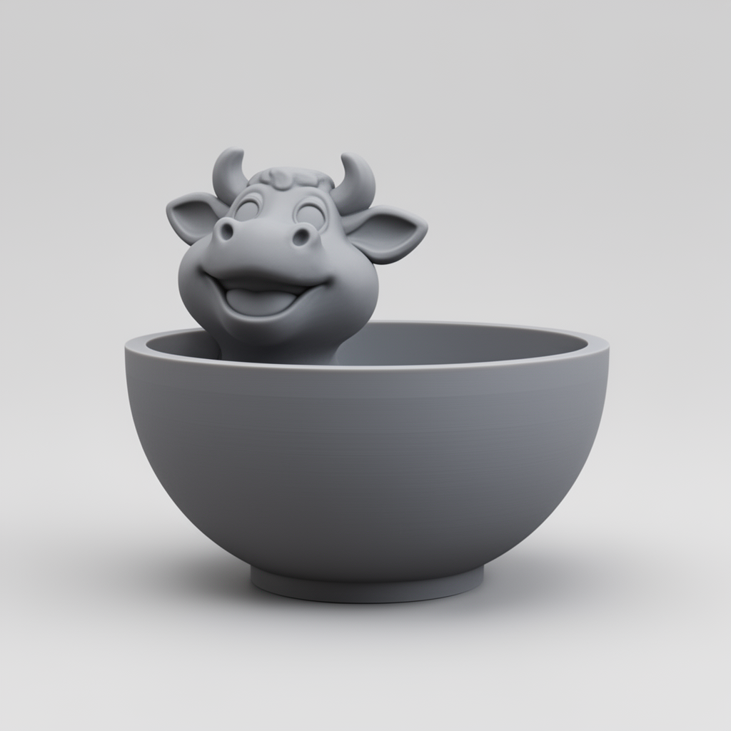 Happy Cow Bowl free 3D printable STL