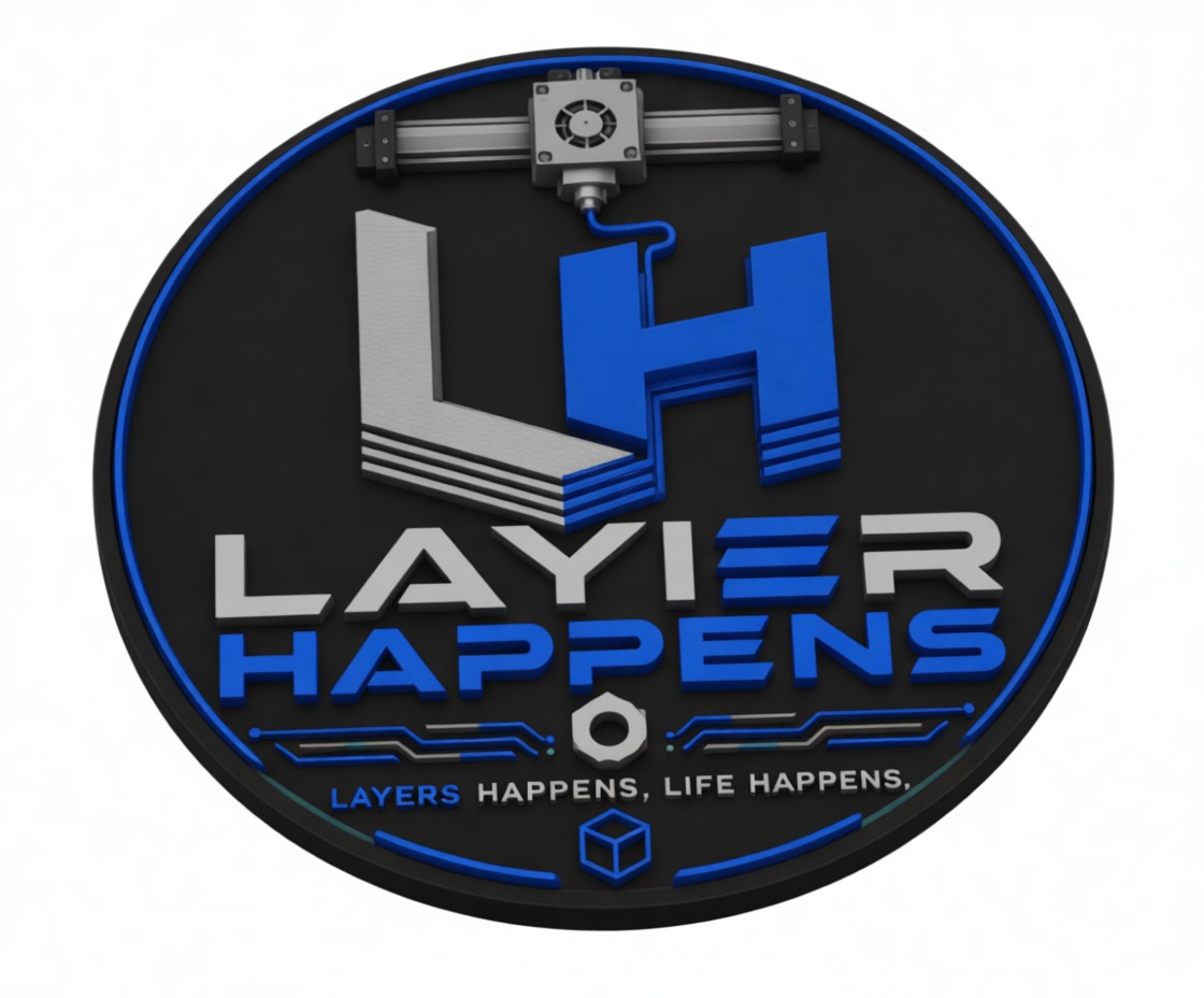 Layer Happens Logo Plaque free 3D printable STL