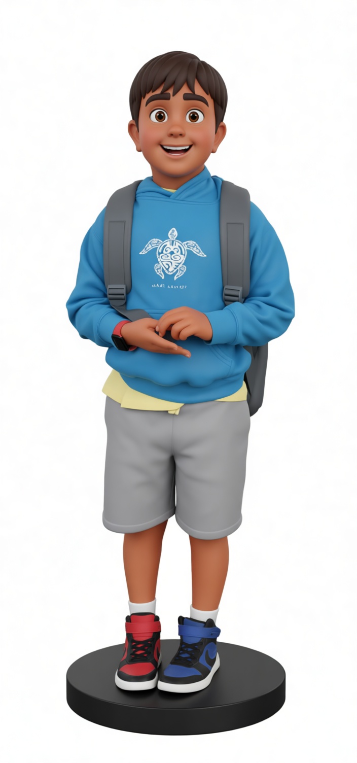 Boy with Backpack Figurine free 3D printable STL