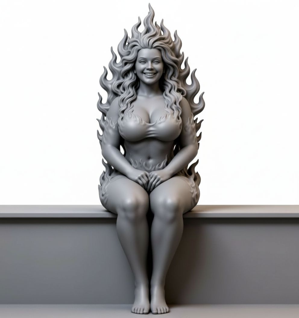 Flame Spirit Figurine free 3D printable STL
