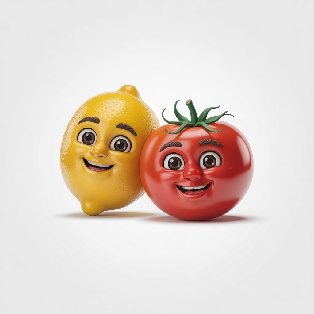 Tomato and Lemon Faces free 3D printable STL