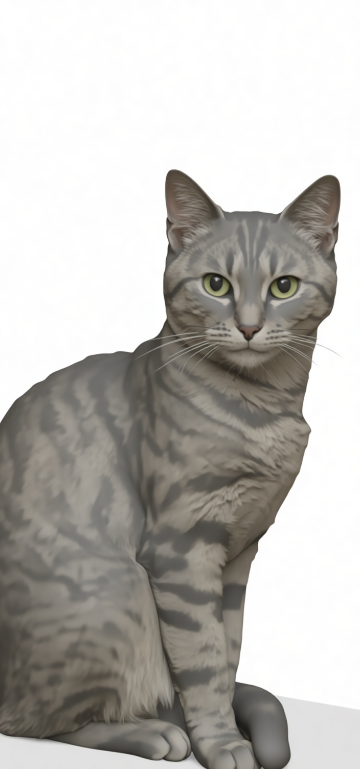 Tabby Cat Figurine free 3D printable STL
