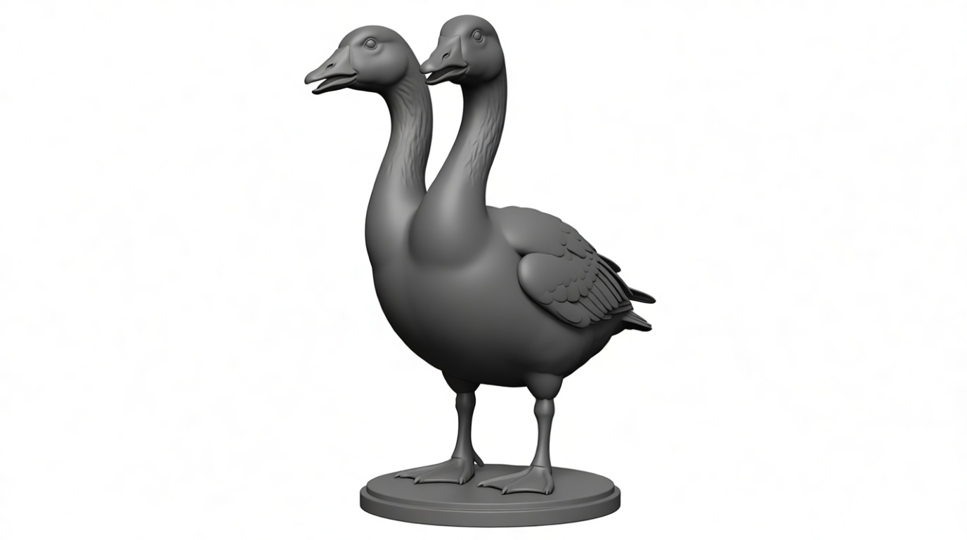 Two-Headed Goose Figurine free 3D printable STL