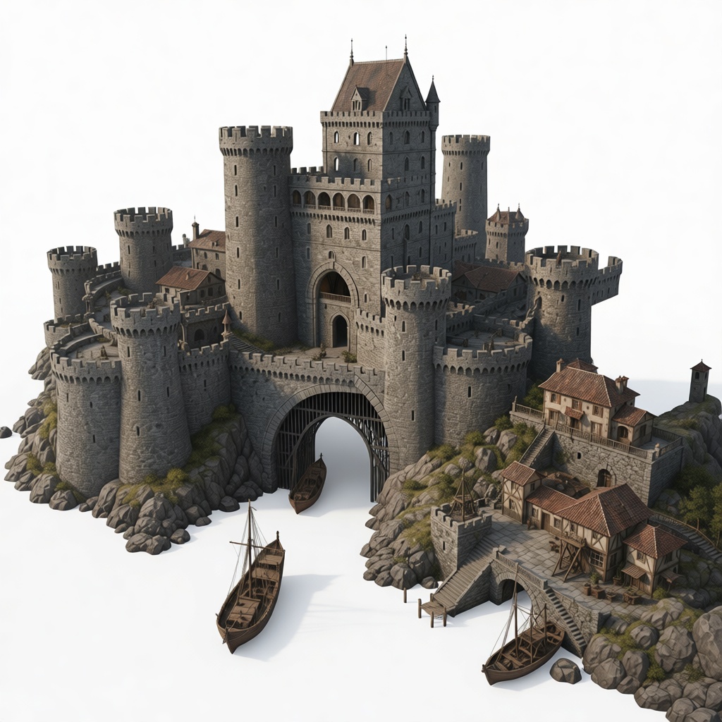 Medieval Castle Model free 3D printable STL