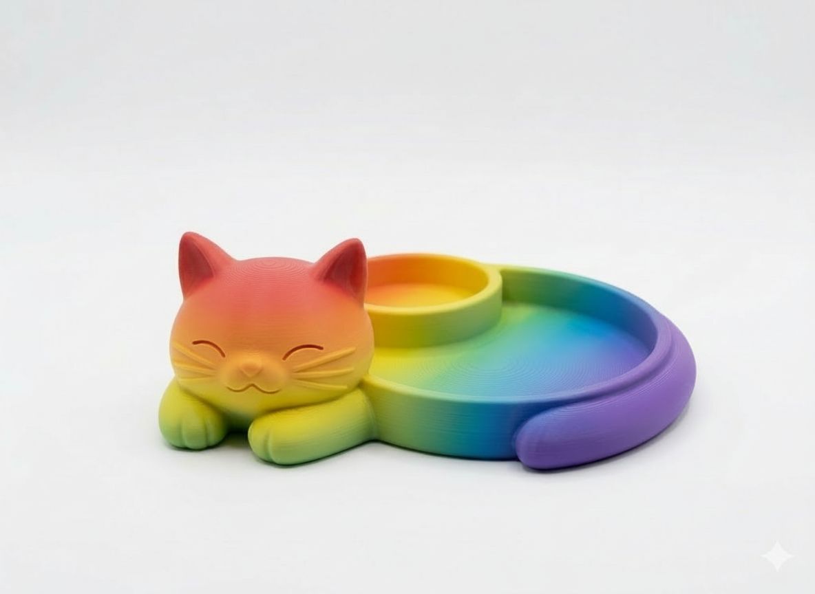 Rainbow Cat Tray free 3D printable STL