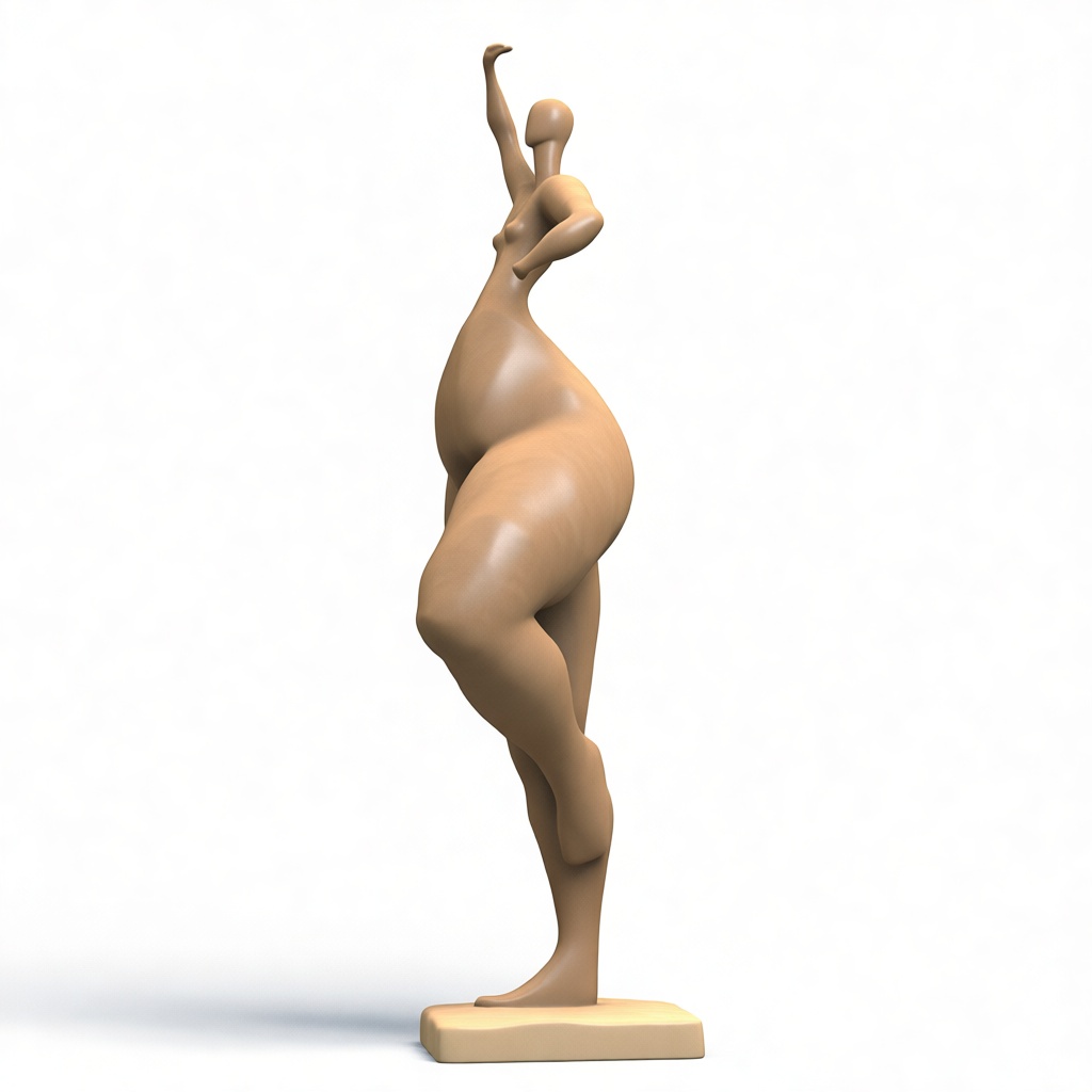 Abstract Dancing Woman Sculpture free 3D printable STL