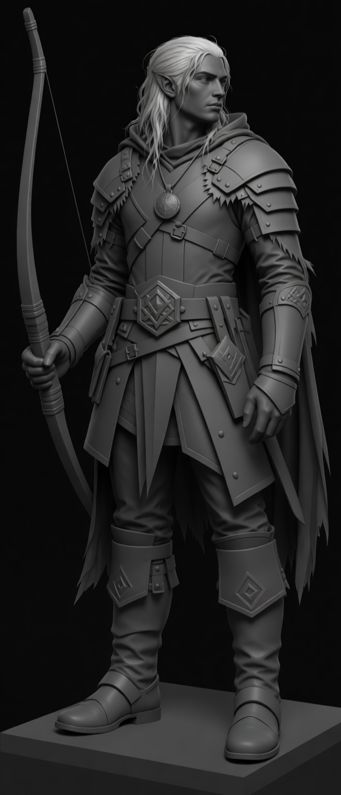 High Elf Archer Figurine free 3D printable STL