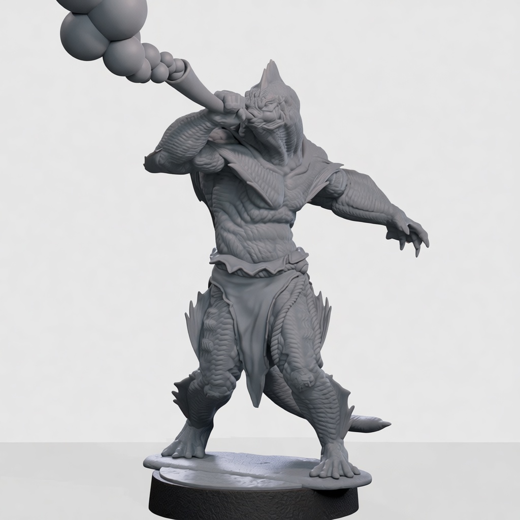 Kroxigor Miniature free 3D printable STL