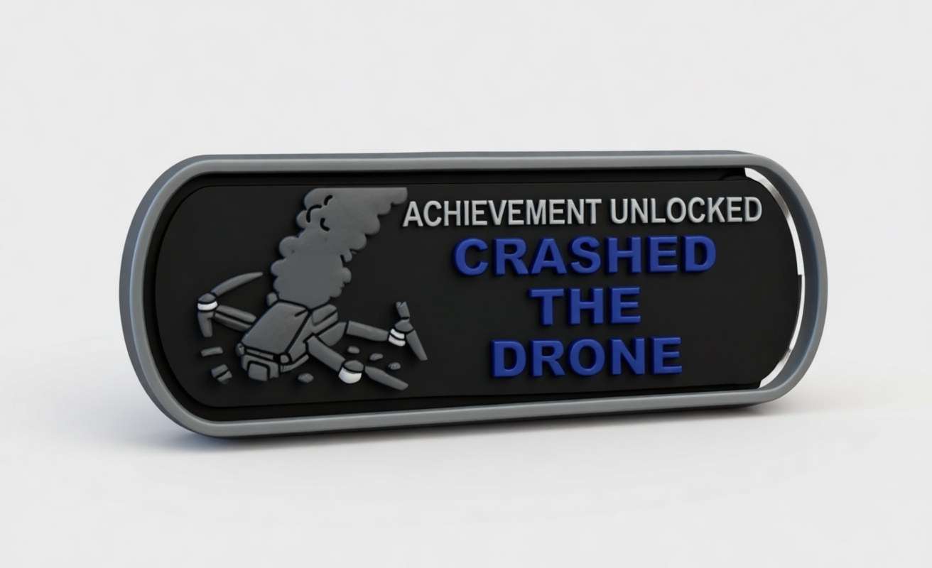 Crashed Drone Achievement Plaque free 3D printable STL