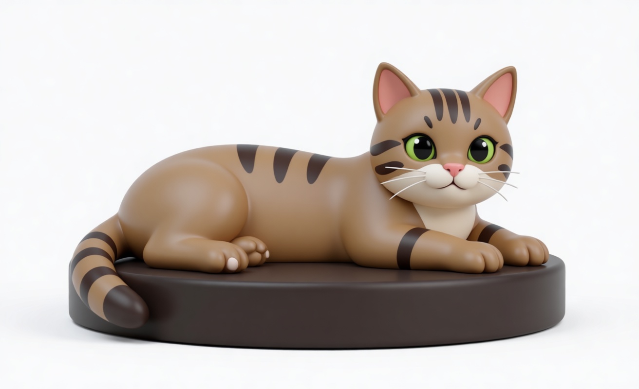Tabby Cat Figurine free 3D printable STL