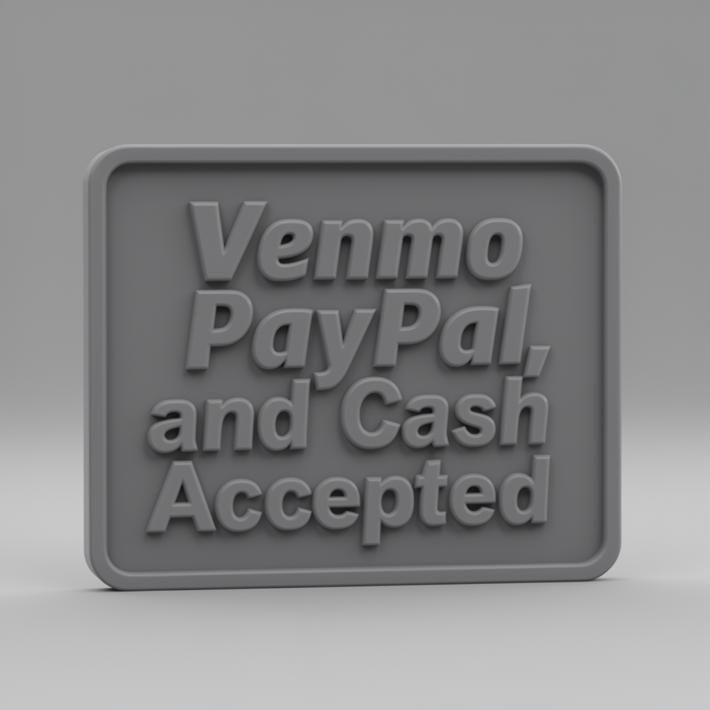 Payment Methods Sign free 3D printable STL