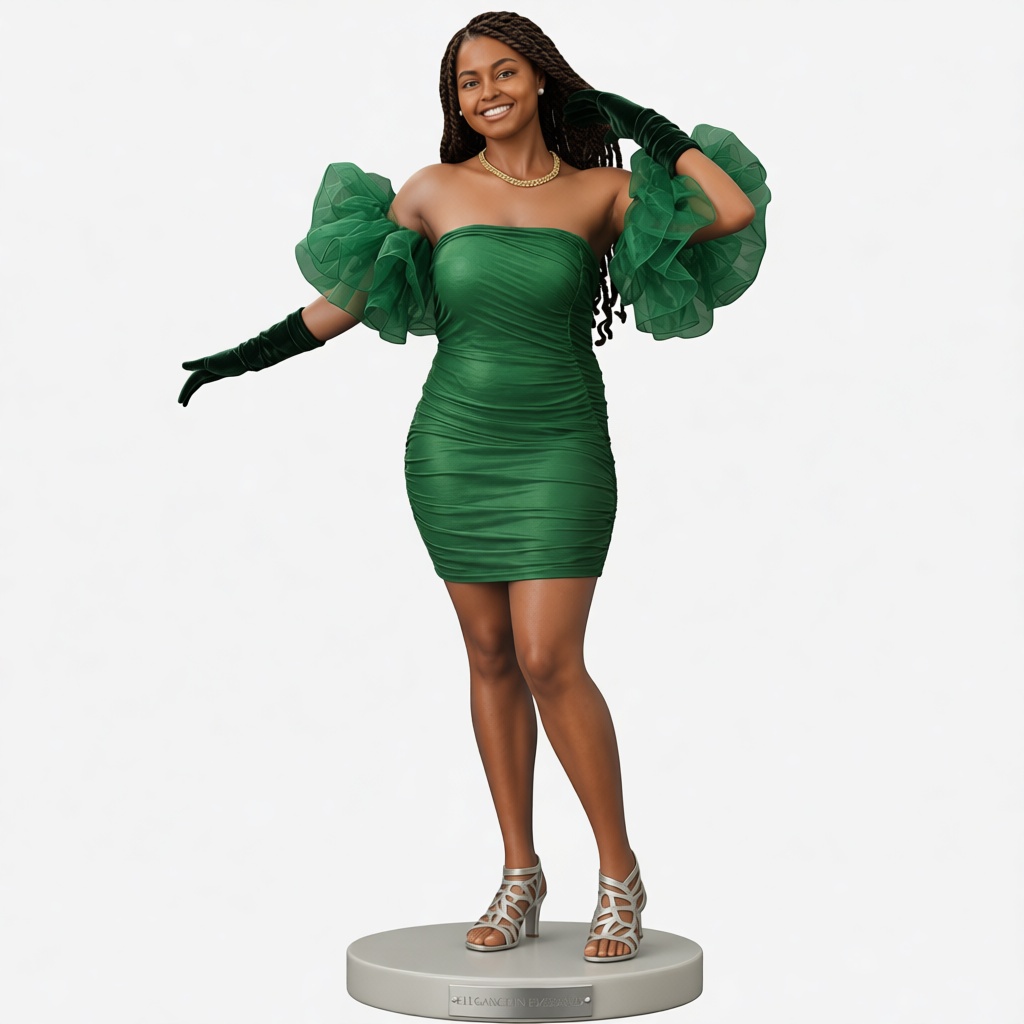 Woman in Green Dress Figurine free 3D printable STL
