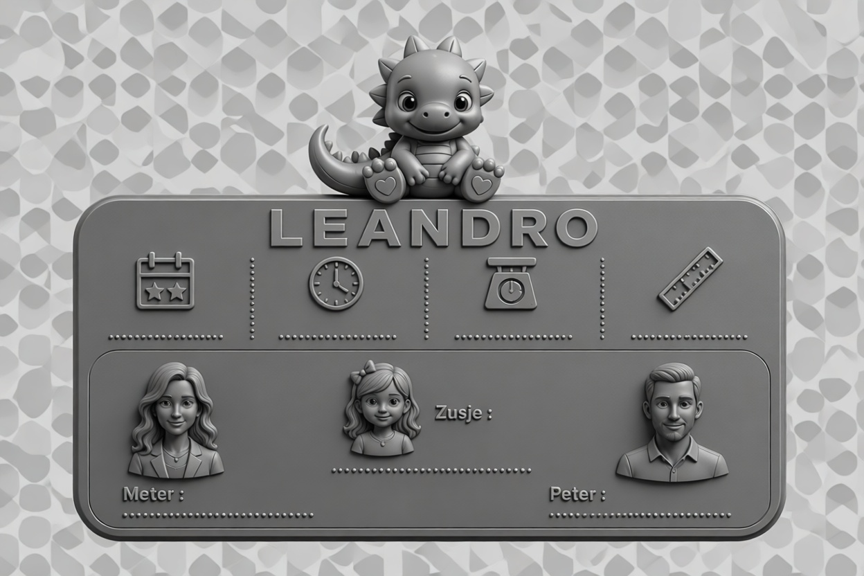 Leandro Baby Milestone Plaque free 3D printable STL