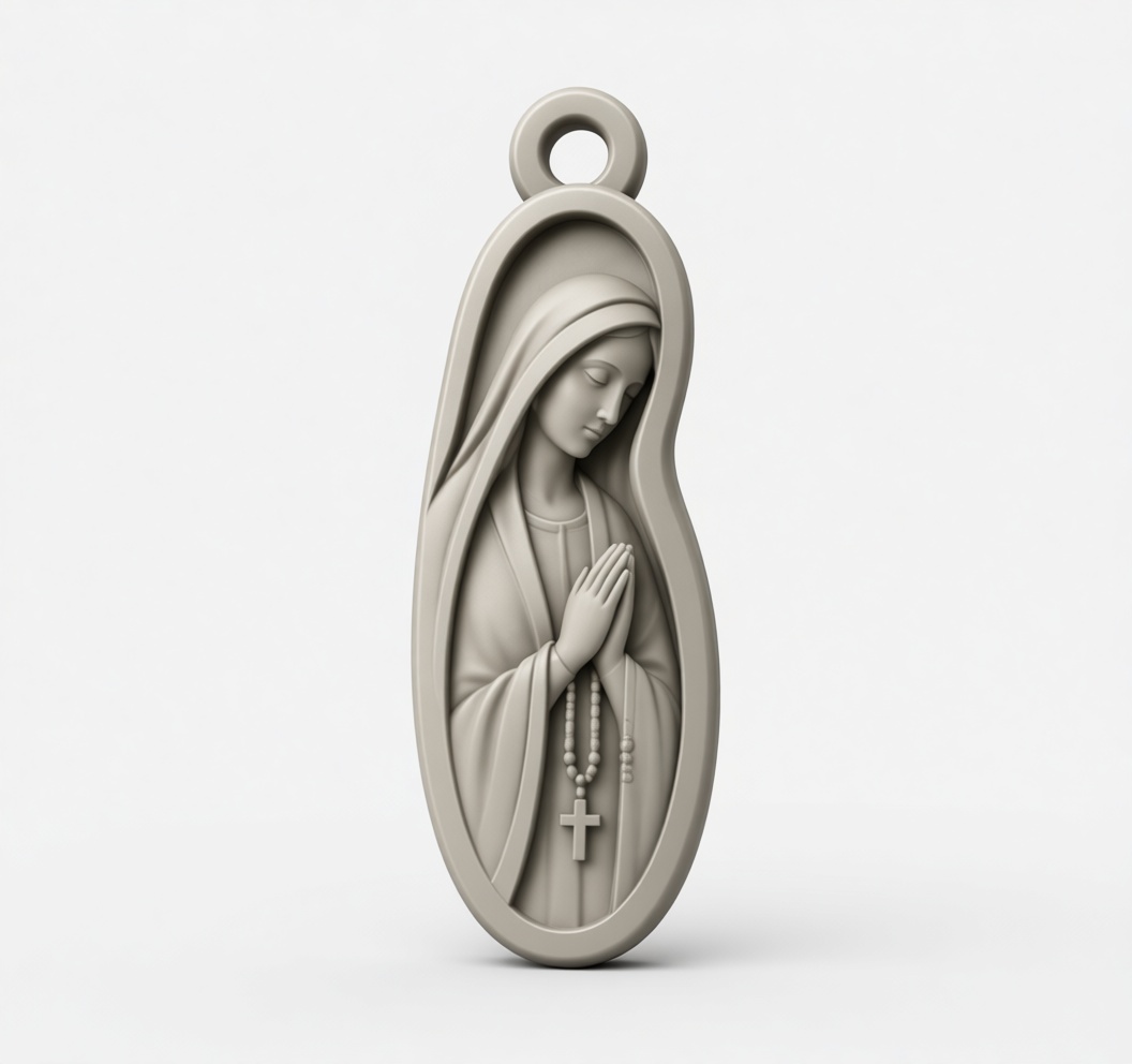 Virgin Mary Pendant free 3D printable STL