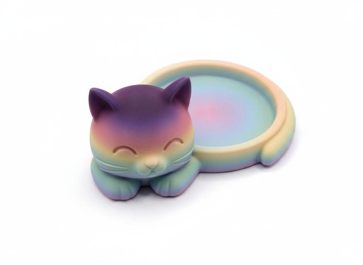 Sleeping Cat Trinket Dish free 3D printable STL