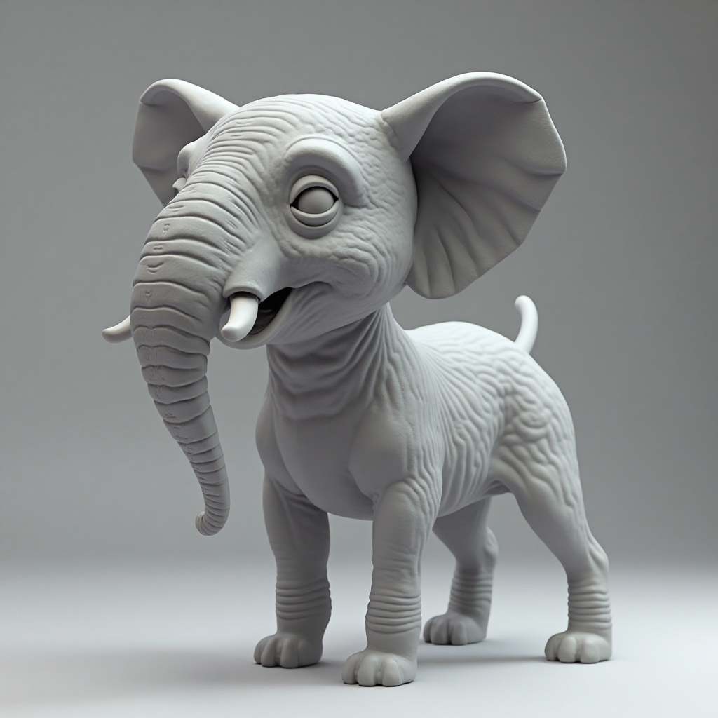 Elephant Head Chihuahua Figurine free 3D printable STL
