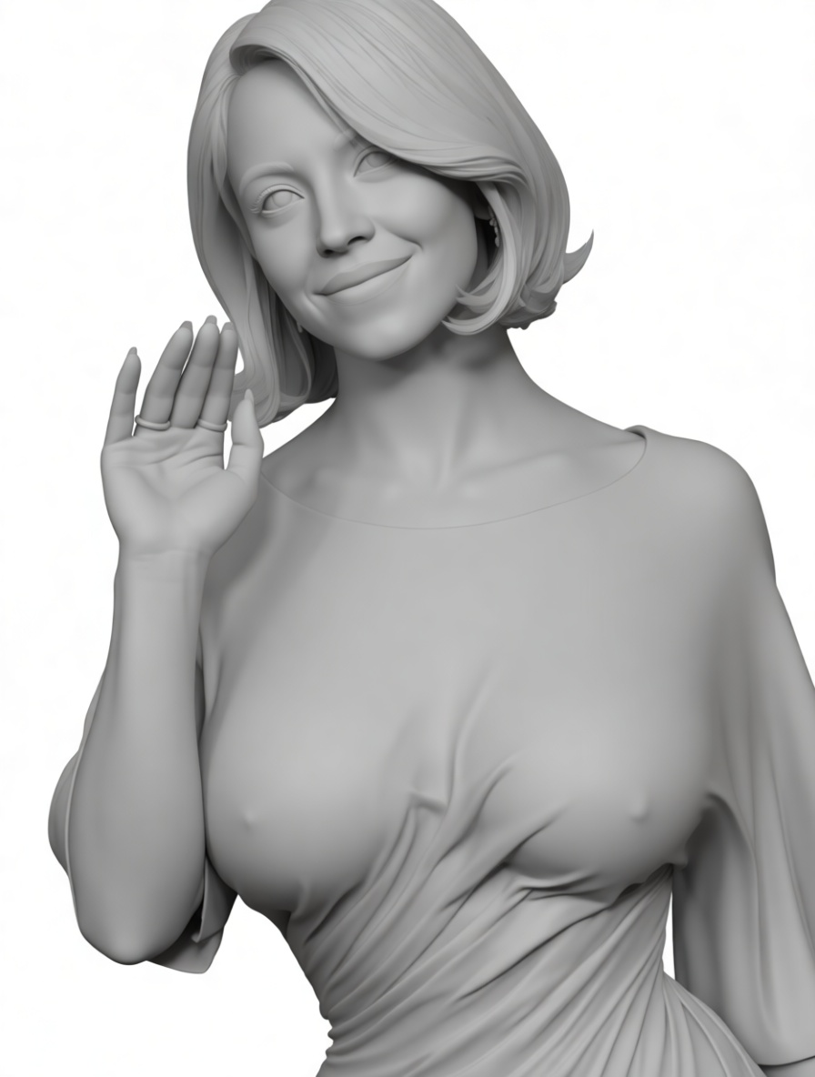 Smiling Woman Figurine free 3D printable STL