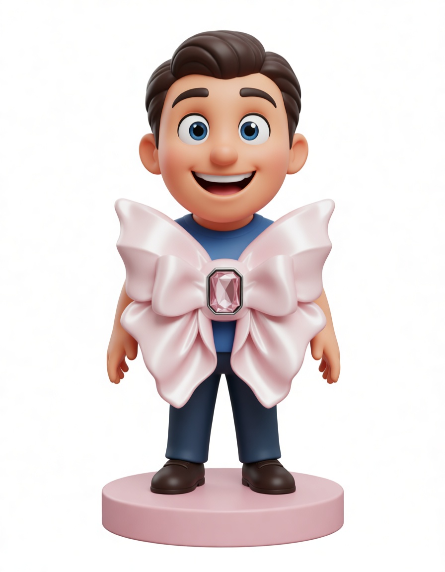 Smiling Man Figurine with Bow free 3D printable STL